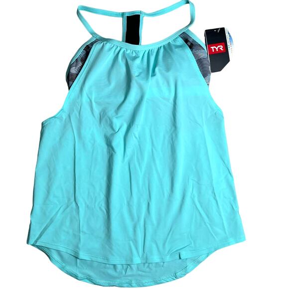 TYR Light Support Lavare Shea 2n1 Tankini Swim Top -Grey Mint - XS 0/2 - $50 - Picture 2 of 8